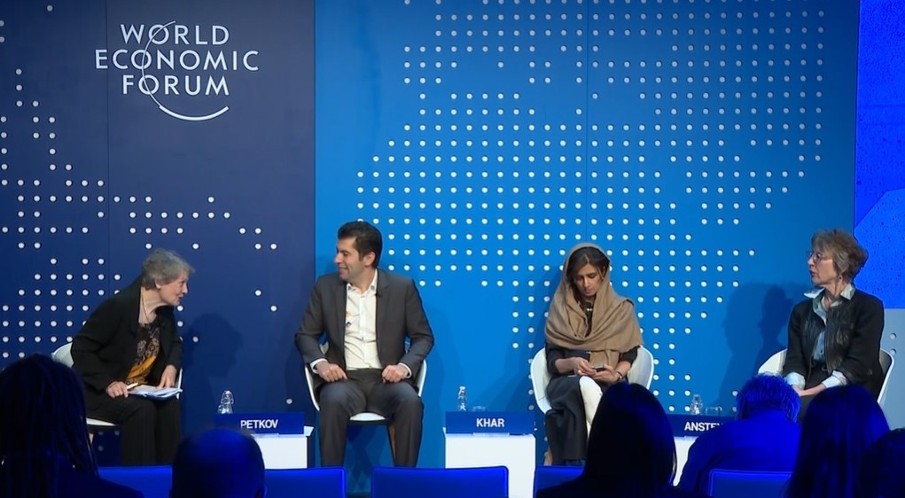 Министър председателят Кирил Петков който участва в Икономическия форум в Давос